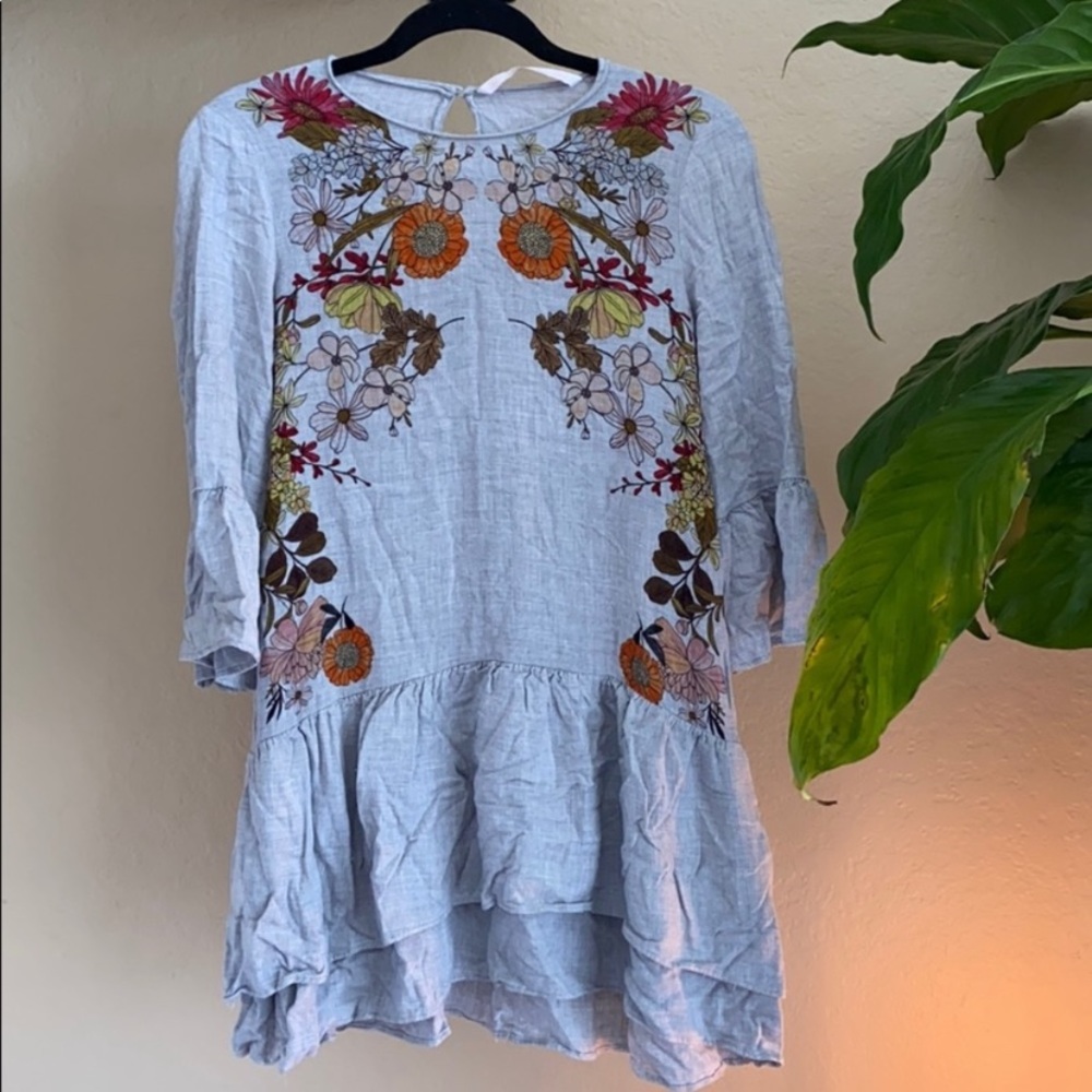 Zara Floral Layered Ruffle Babydoll Dress